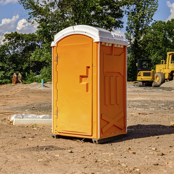 how often are the portable restrooms cleaned and serviced during a rental period in Campbellsburg Kentucky